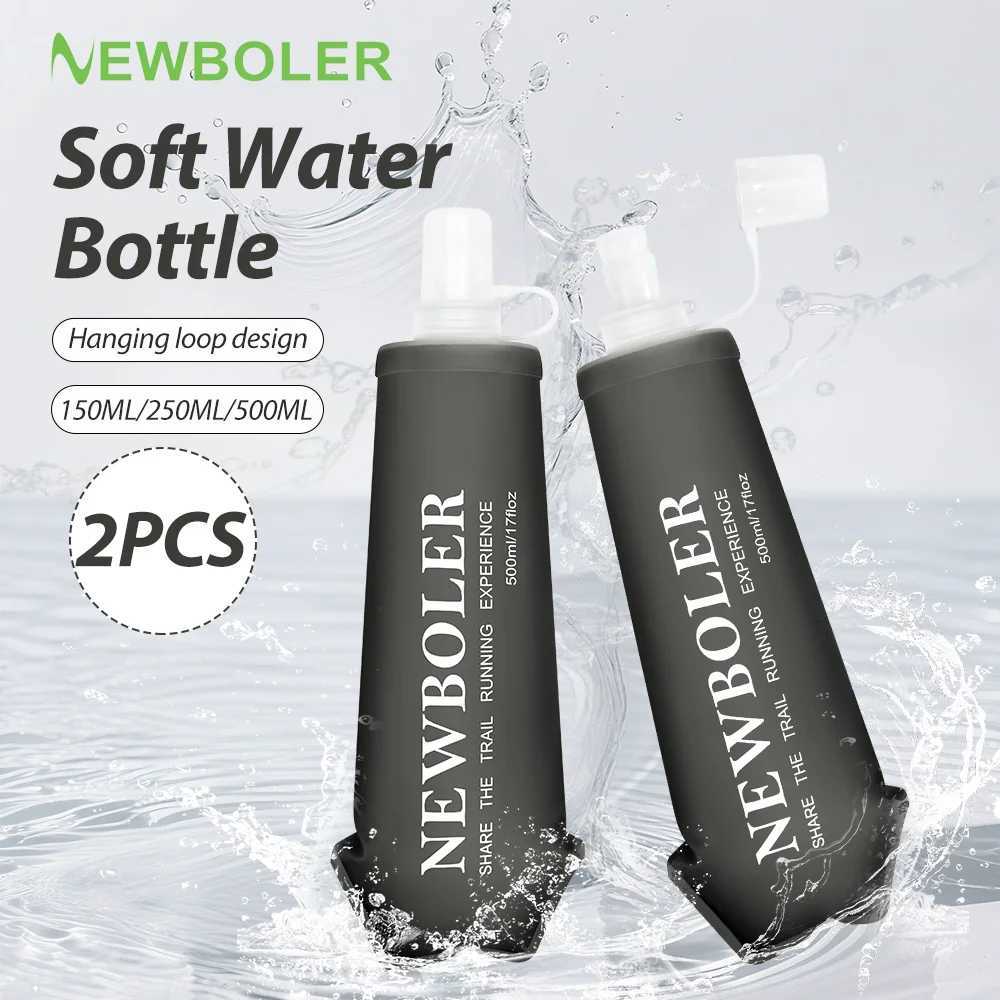 NEWBOLER Water Bottle TPU Folding Soft Flask Sport Water Bottle 150250500ml Collapsible Water Bottle Running Camping Hiking J250923