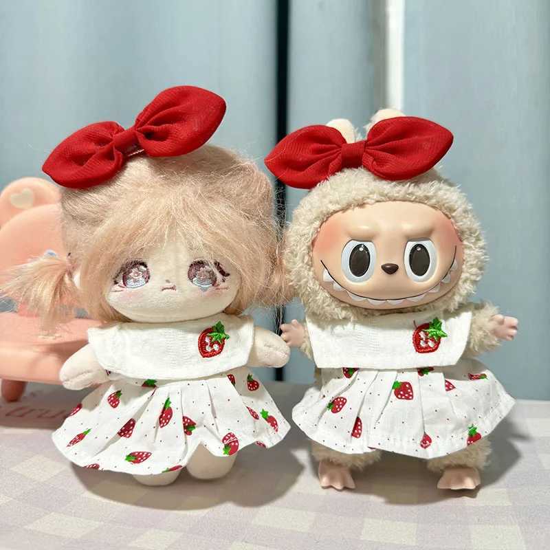 Labubu Doll Clothes Set Strawberry Dress Denim Jacket Colorful Headphones Shoes Cute Plush Outfits for 13 Gen C250924