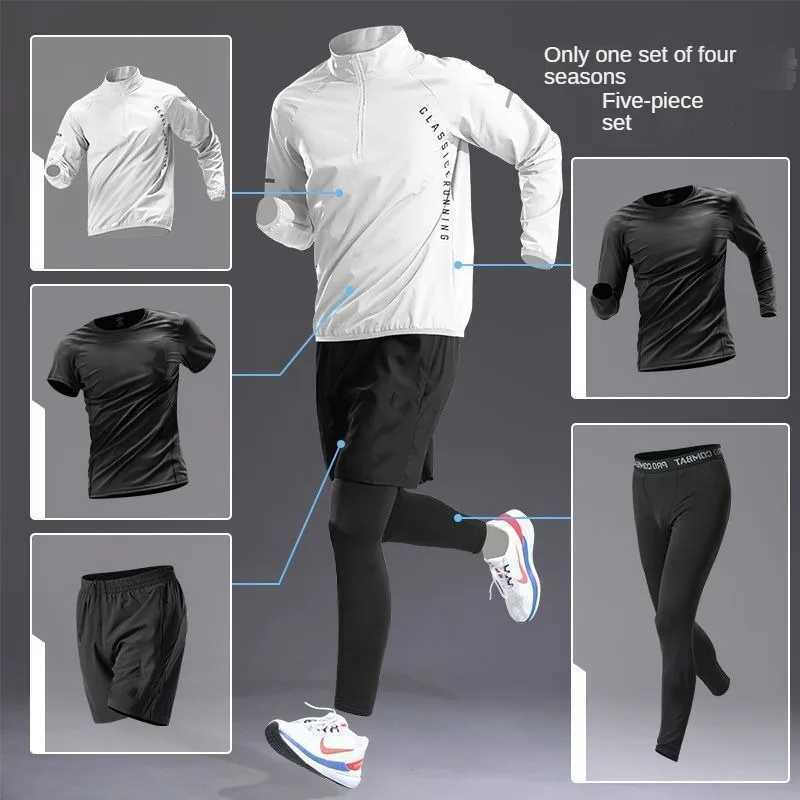Mens QuickDry Sports Set Autumn Track and Field Zipper Training Running LongSlve Shirts for Cycling Gym Wear Men X250924