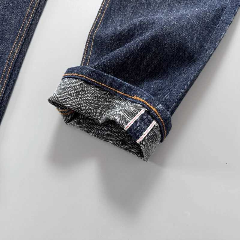 14oz Raw Selvedge Denim Jeans for Men Tapered Straight Indigo Washed 100 Cotton Pants with Back Paris buckle American Vintage X250924