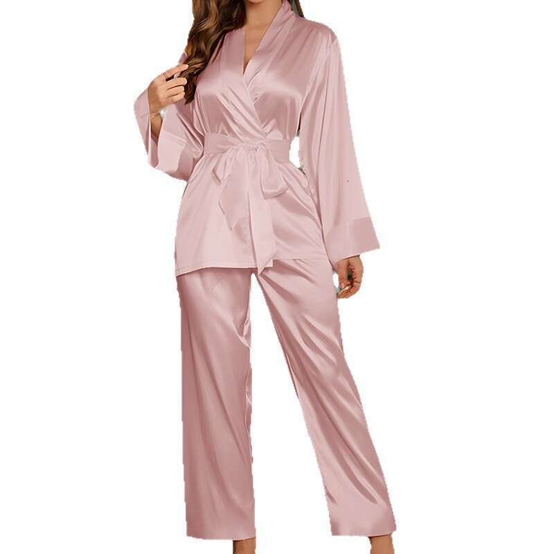 Advanced satin pajama set two-piece set for casual and comfortable home wear, perfect for sleepwear and casual wear, elegant and comfortable must-have