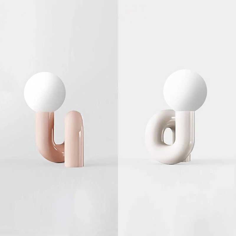 Nordic postmodern model desk lamp hotel childrens room bedroom living room minimalist creative glass lamp study decoration lamp C251115