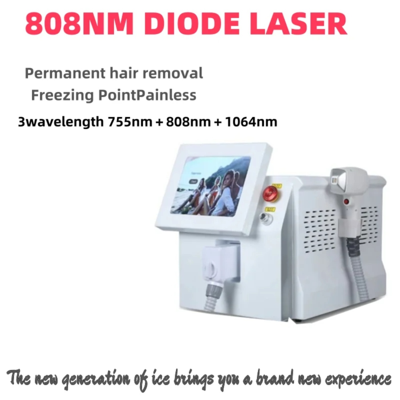new 3 wavelengths 755nm 808nm 1064nm Device Diode Laser Epilator Wavelength Painless 808nm Hair Removal Machine Suitable for home and beauty salon