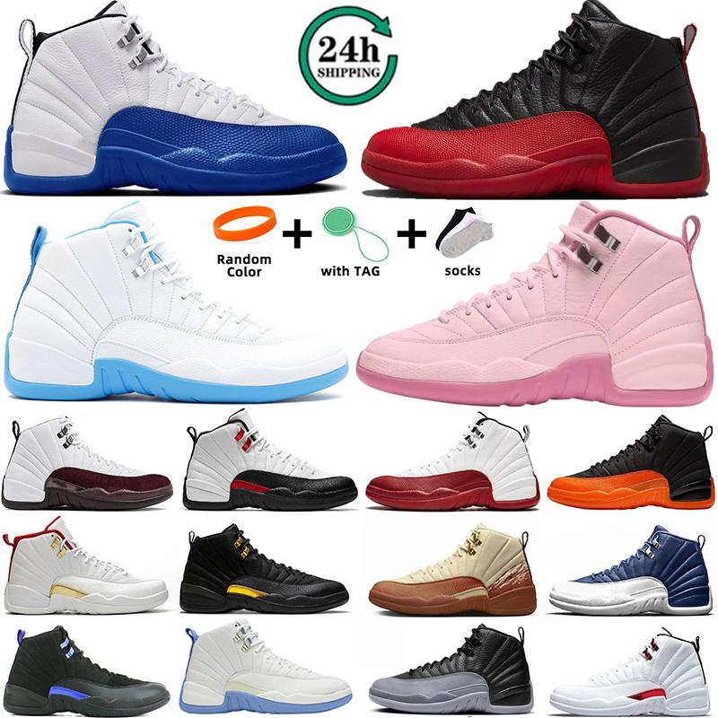 Designer Flu Game Blueberry Cherry 12s Mens Basketball Shoes Blueberry Black Wolf Grey Red Taxi Brilliant Orange Playoffs High Black University Blue Sneakers