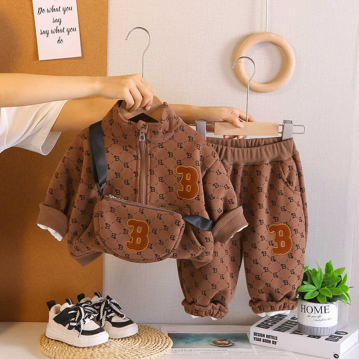 Boys Autumn Winter Set 2025 New Stylish Baby Boy Winter Fleece OnePiece C250924