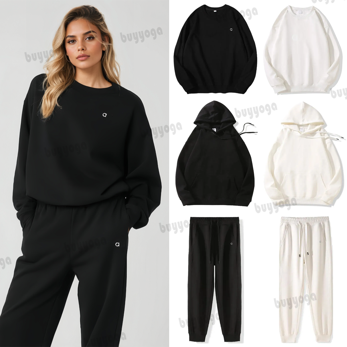 yoga Gym sets Women's Hoodie Daliy Wear Outfits Casual Cropped Hoodie Comfy Vest Sports Fitness Shorts Pants Sets alosetliness Women Clothes