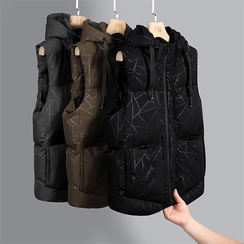Men Clothing Waistcoat Sleeveless Coat Man Winter Warn Vests Mens Hood Vest Down Vests Men Sleeveless Jacket Vests 240912