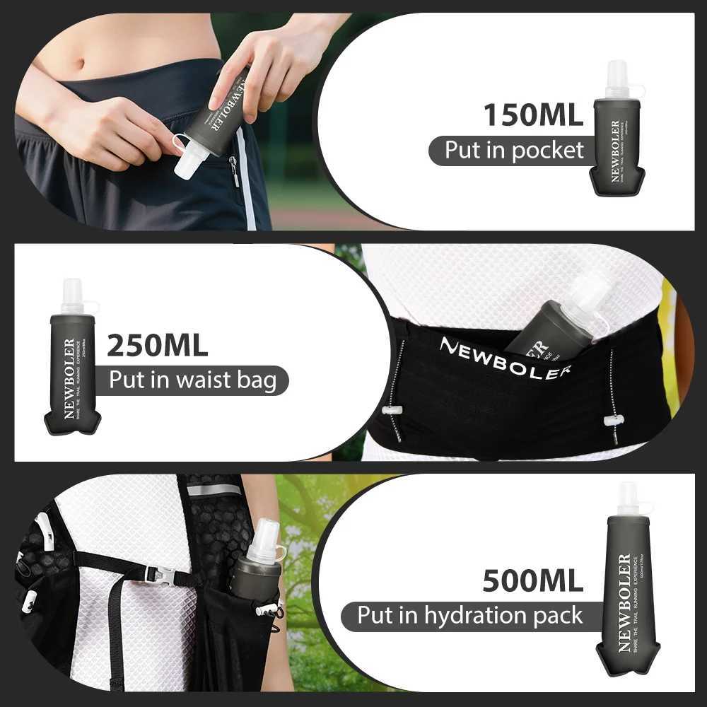 NEWBOLER Water Bottle TPU Folding Soft Flask Sport Water Bottle 150250500ml Collapsible Water Bottle Running Camping Hiking J250923