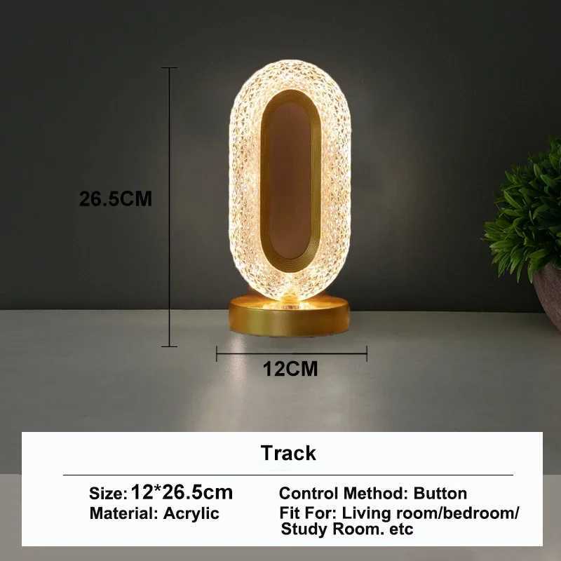 Modern Luxury Oval USB Rechargeable Crystal Table Lamp Living Room Bedroom Bedside Creative Decoration Atmosphere Night Light C251115