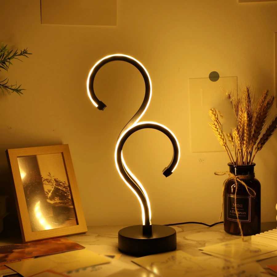 1PC Creative Double Question Mark Desk Lamp USB Three Color Dimming Bedroom Eye Protection Nightlight C251115