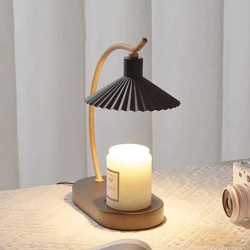 Nordic Style Folding Table Lamp Adjustable Candle Wax Heater with TimerAromatherapy Diffuser Adjustable BrightnessHeat C251115