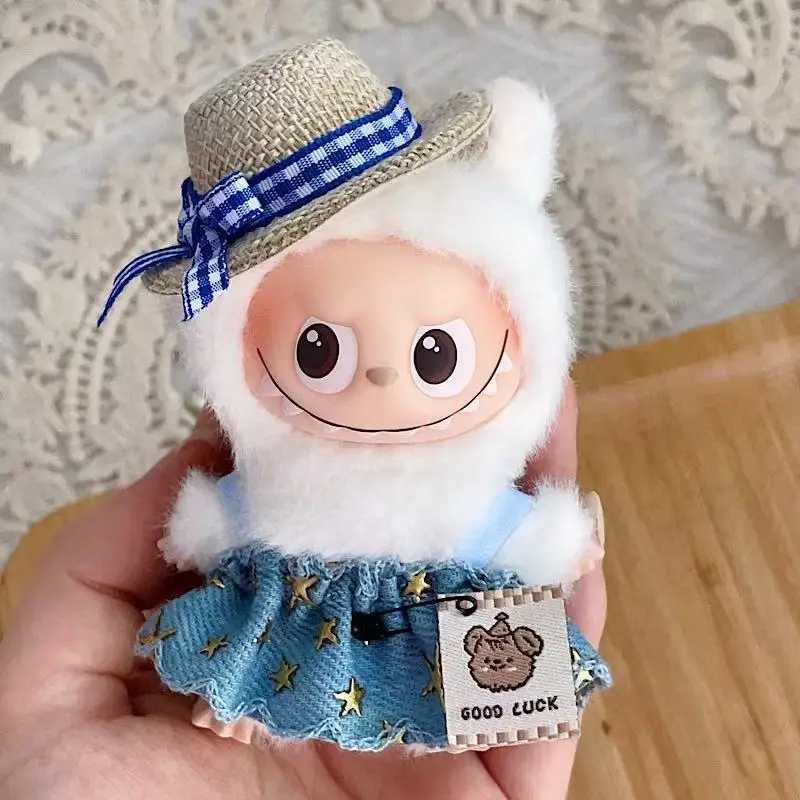 10cm Mini Labubu Doll Clothes Set 40 Outfit with Hat Star Dress Nose Cap Cute Kawaii Collectible Doll Outfit for Display C250924