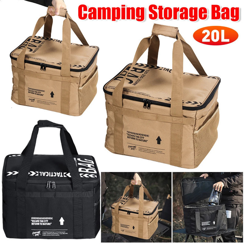 20L camping storage bag large cooler capacity outdoor travel 240910