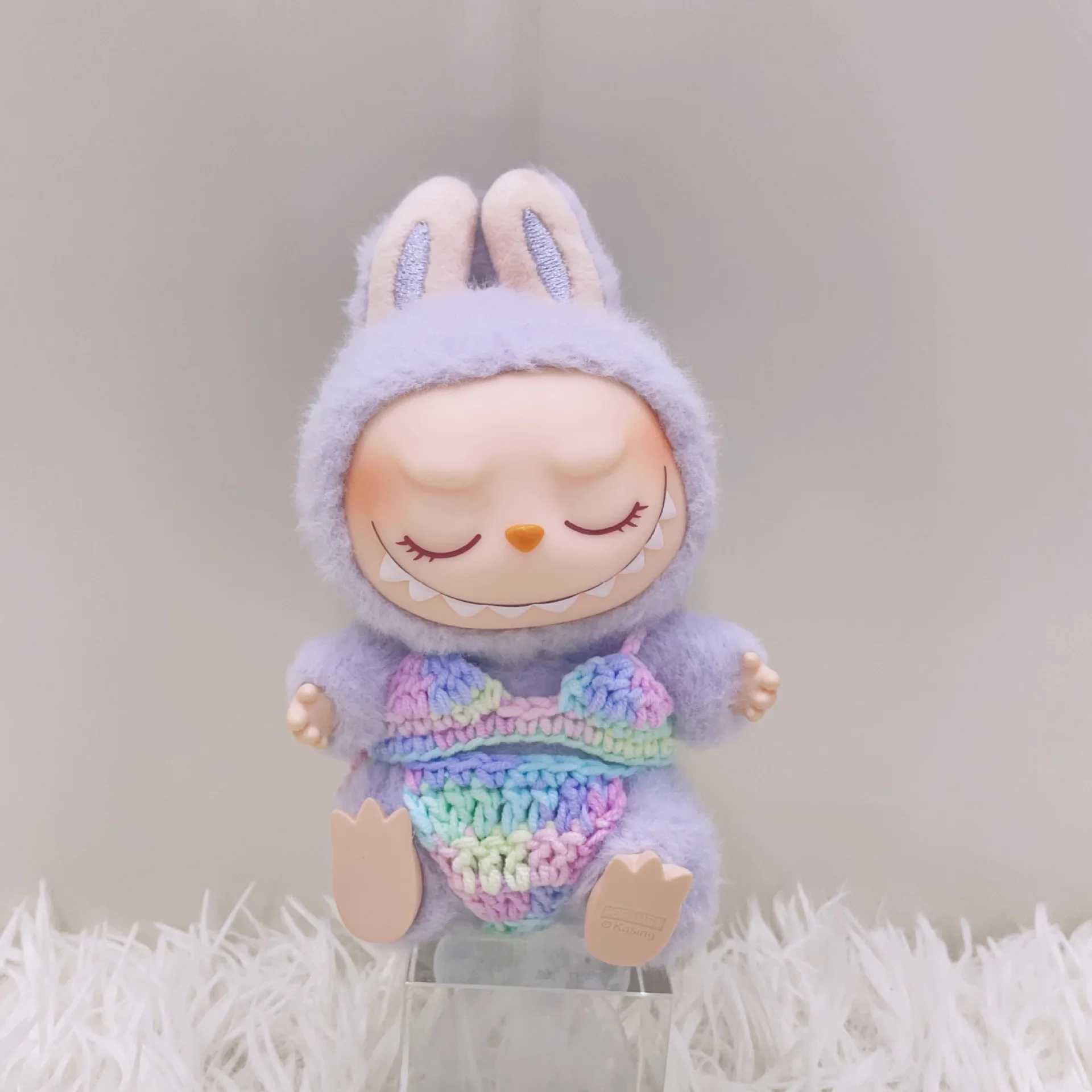 Cute Plush Dolls Clothing for Labubu Mermaid Dress Sets Hand Knitted Skirt Flower Crown Headwear Clothing Accessoy Gifts C250924