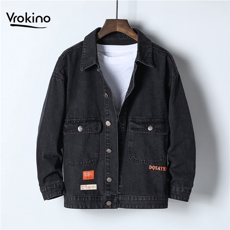 Large Size 4XL 5XL 6XL Denim Jacket 2019 Fashion Autumn and Winter New High Quality Black Denim Jacket Hip Hop Men's Clothing T200502