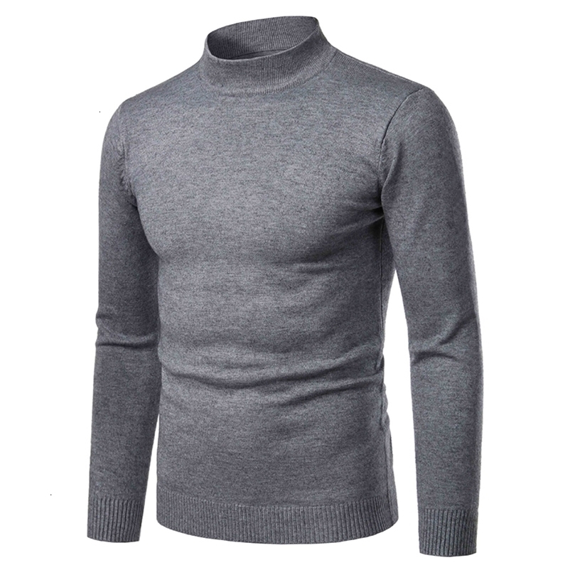Men's Sweaters Men High Neck Turtleneck Cashmere Knitwear Autumn Winter Thick Warm Sweater Male Slim Pullover Casual Solid Long Sleeves Tops 2303