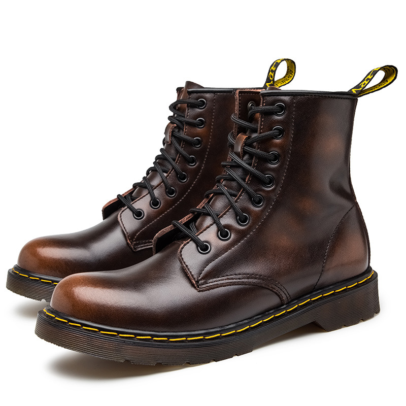 Designer shoes free shipping Large Martin boots for autumn and winter couples high top leather boots for men casual and fashionable outdoor boots