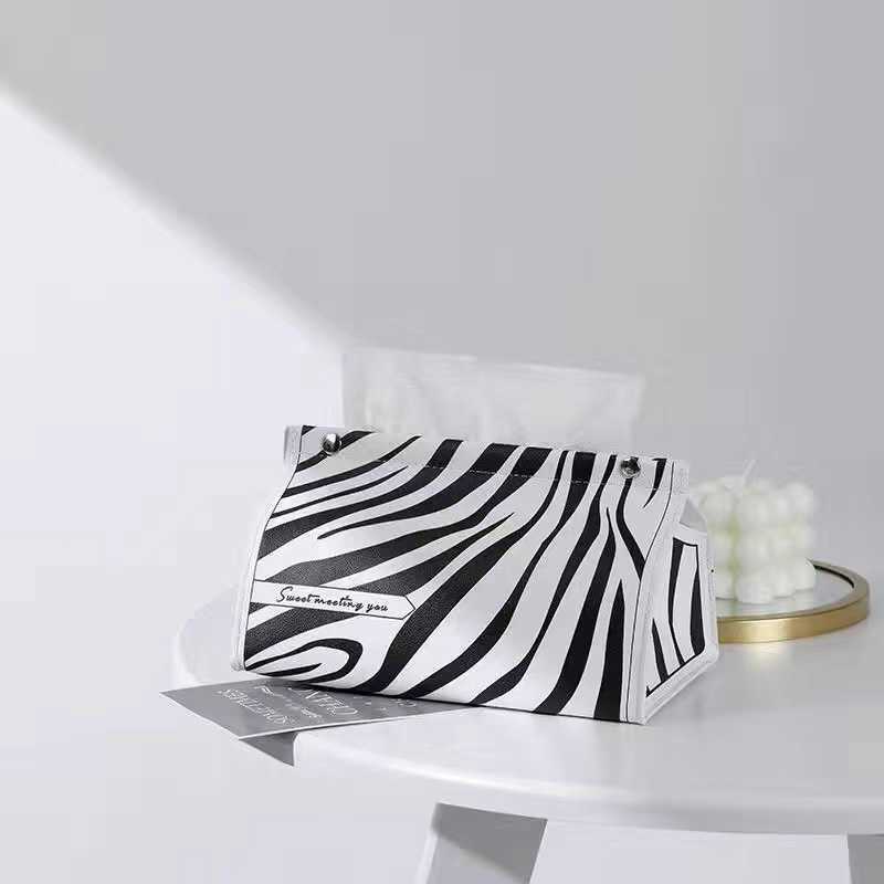 European Style Ins HighEnd Houndstooth Tissue Box Creative Leather Tissue Bag for Dining Table Office Living Room Car Tissue C250924