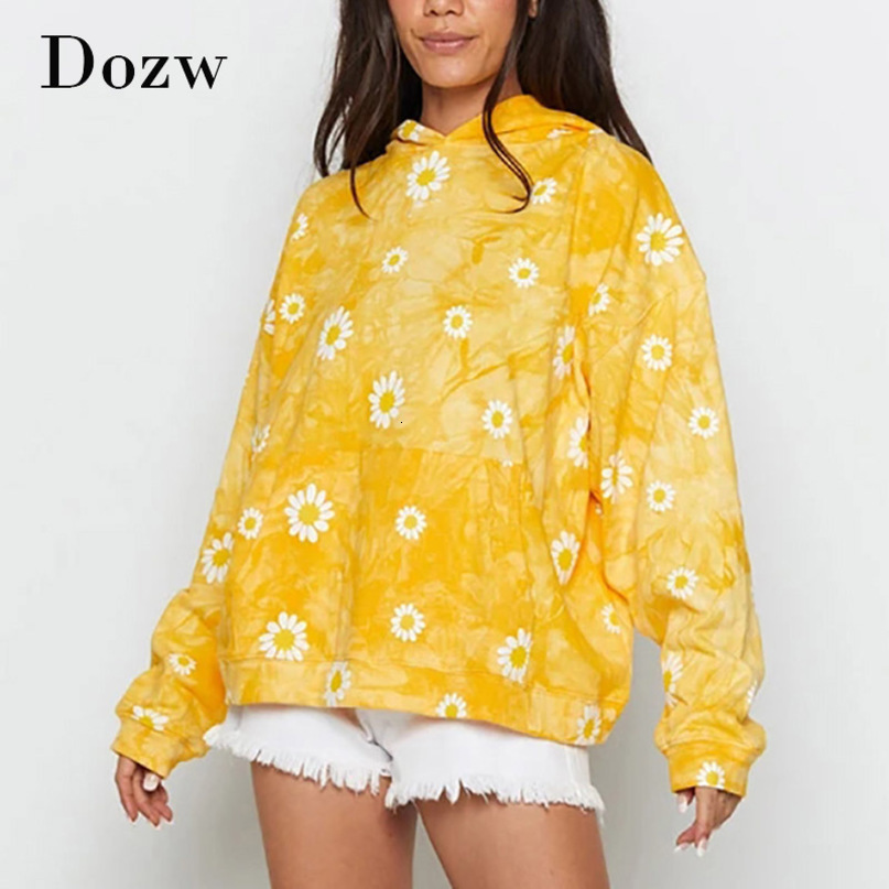 Batwing Sleeve Loose Casual Print Hoodies Women Pocket Home Style Sweatshirts Female Fashion Oversized Hooded Hoodies 210414