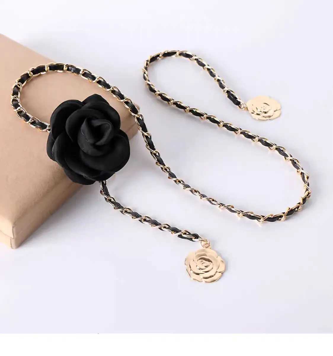 Fashion Waist chain for womens sweater skirt chain highend flower belt decorative dress suit pants waist chain25 D250924
