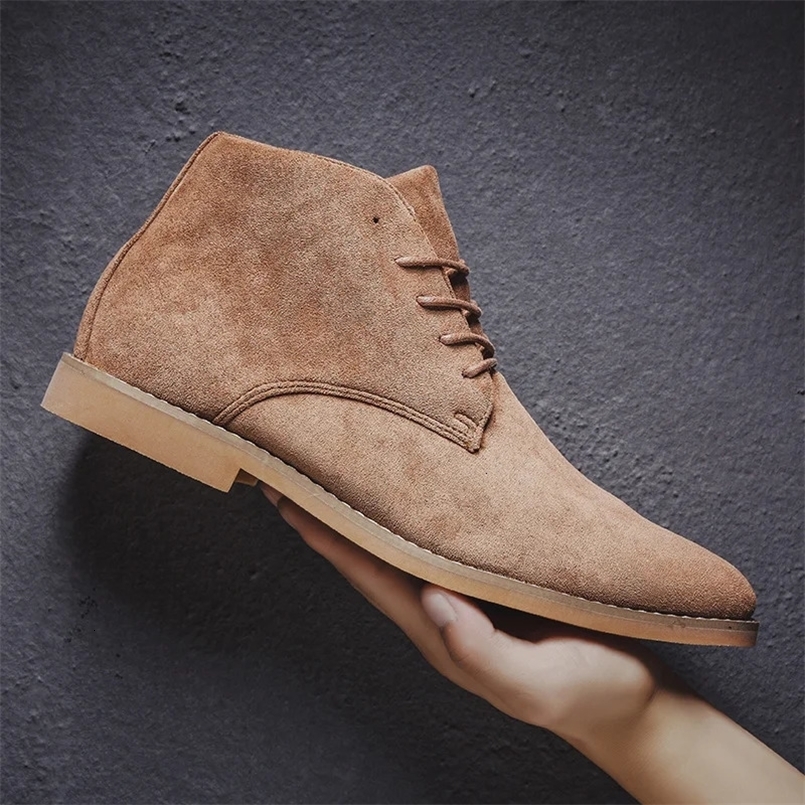 Fashion Pointed Chelsea Boots Men Comfortable Ankle Dress Boots Men Lace Up Mens Suede Shoes Casual botas chelsea 241021