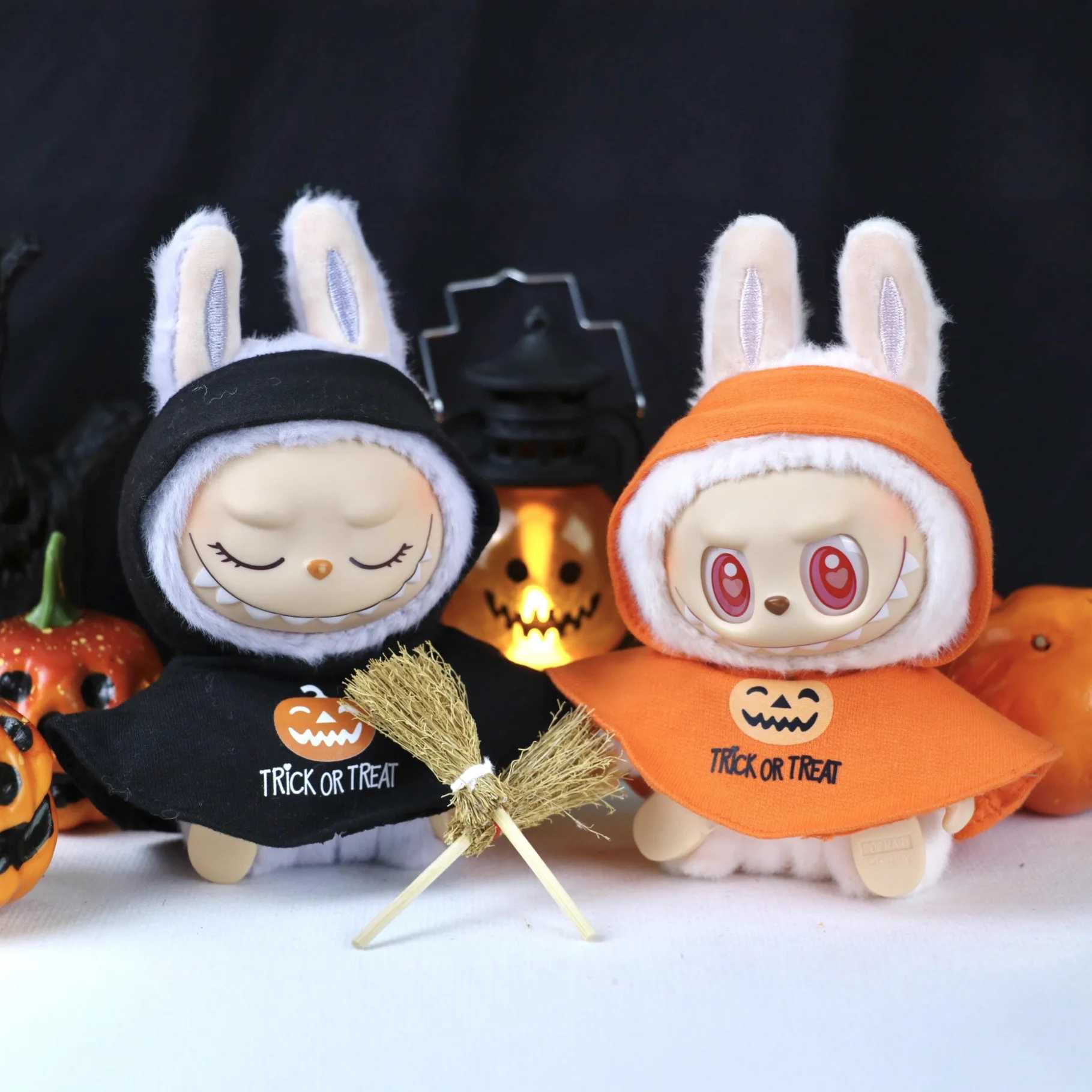 For Doll Cloth 17cm Halloween Evil Cloak Magic Academy Prop Broom Pumpkin Clothes Labubu Doll Pendant Costume Christmas Clothes C250924