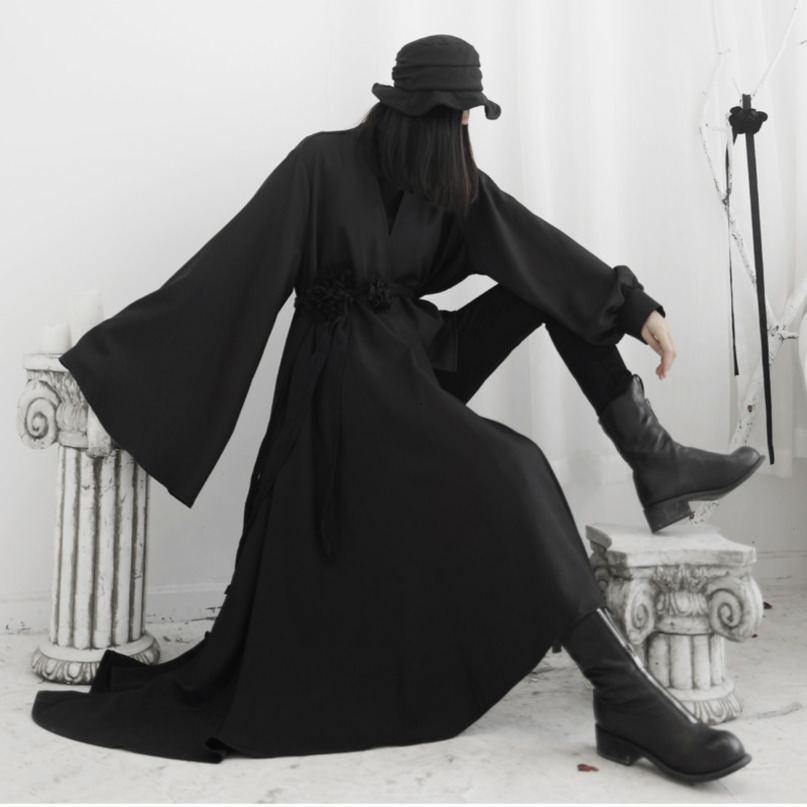 LANMREM 2020 Winter New Women's Irregular Street Style Long Solid Color Straight Temperament Windbreaker Jacket 19B-a283 T200811