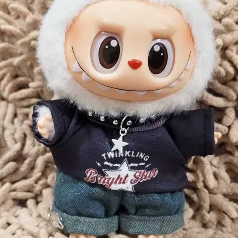 For Labubu Clothes For V1V2V3 Plush Idol 1517cm Doll Hip Hop TShirt Pants Necklace 3PCSPack Decoration Accessories Fans Gift C250924