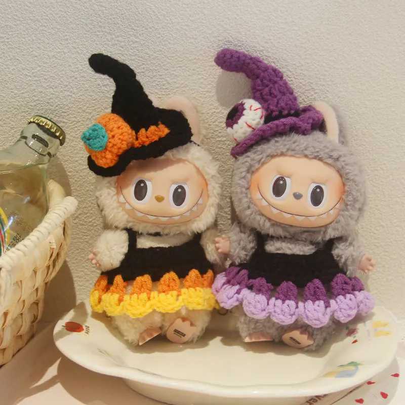 For Labubu Clothes Handwoven Halloween Doll Dress Game Doll Clothes Pumpkin Hat Vinyl Doll Collar Accessories C250924