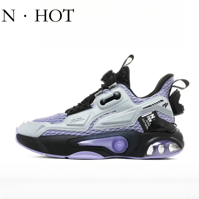 NHOT Designer Luxury Breathable Outdoor Sports Shoes Men's Fashion Trend Casual Knob Air Cushion Running Shoes Youth Soft Elastic Ultra Light Bas