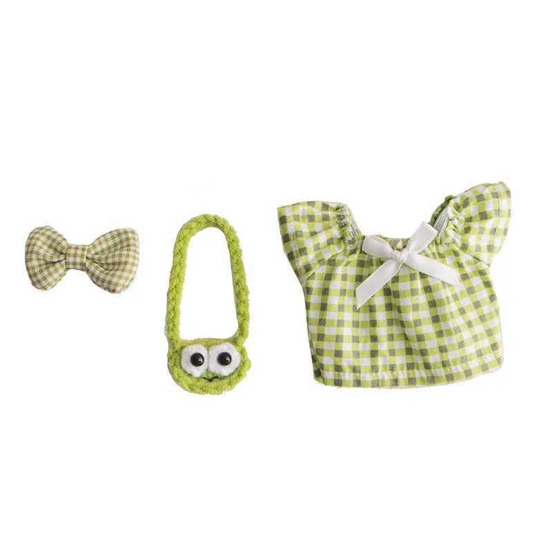 Doll Clothes for 10Cm Labubu 3PcsSet Set Plush Blind Box Outfits For V1v2v3 Labubu Christmas Birthday Gifts C250924