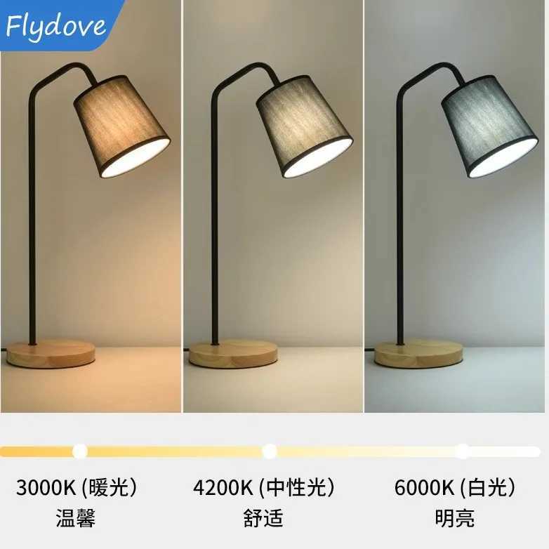 Nordic E27 LED Wooden Desk Lamp Vintage Black White Creative Iron Rod Countryside Wooden Table Lamps Bedside Reading Lighting C251115