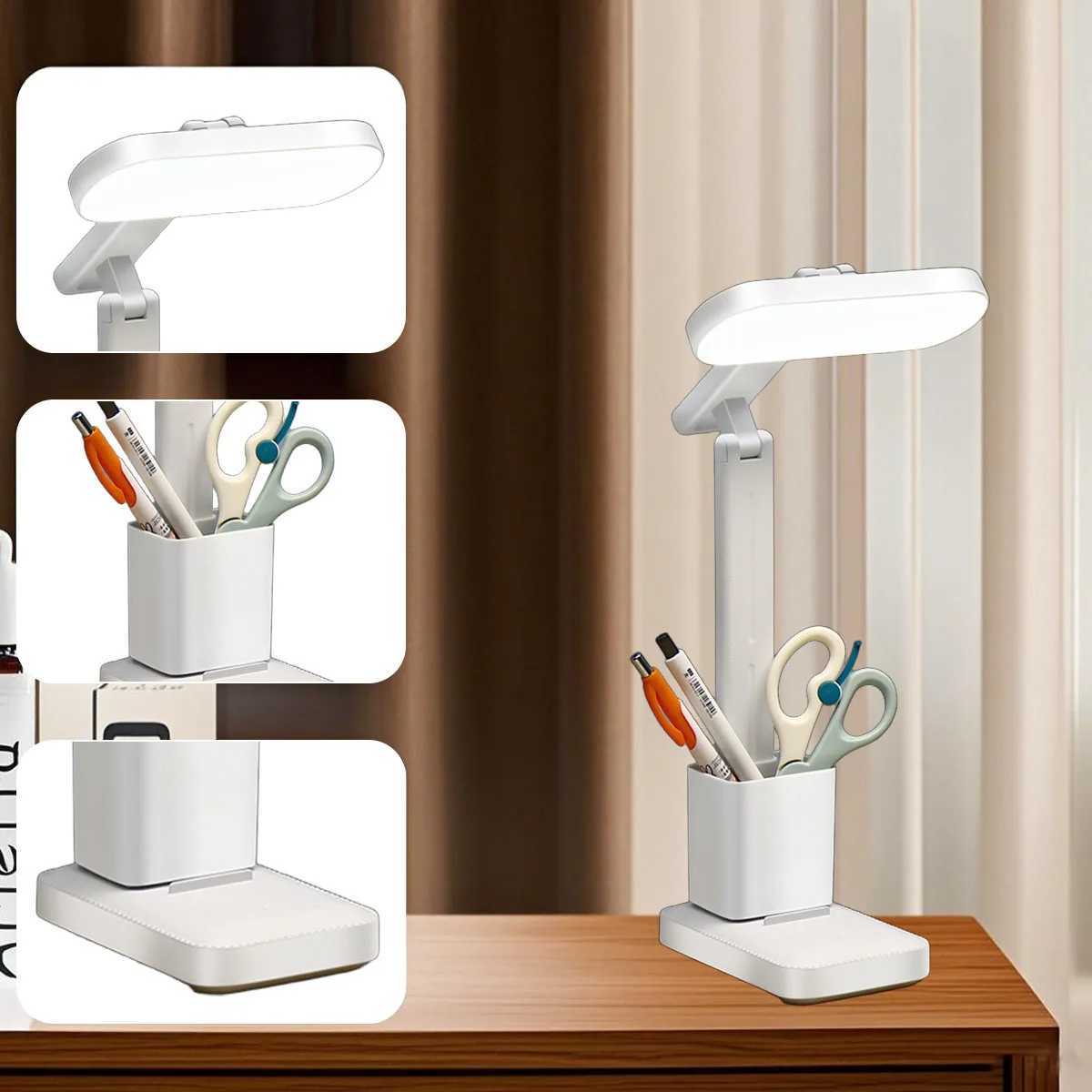 LED folding desk lamp table lamp reading lamp with stationery storage basket touch control USB rechargeable C251115