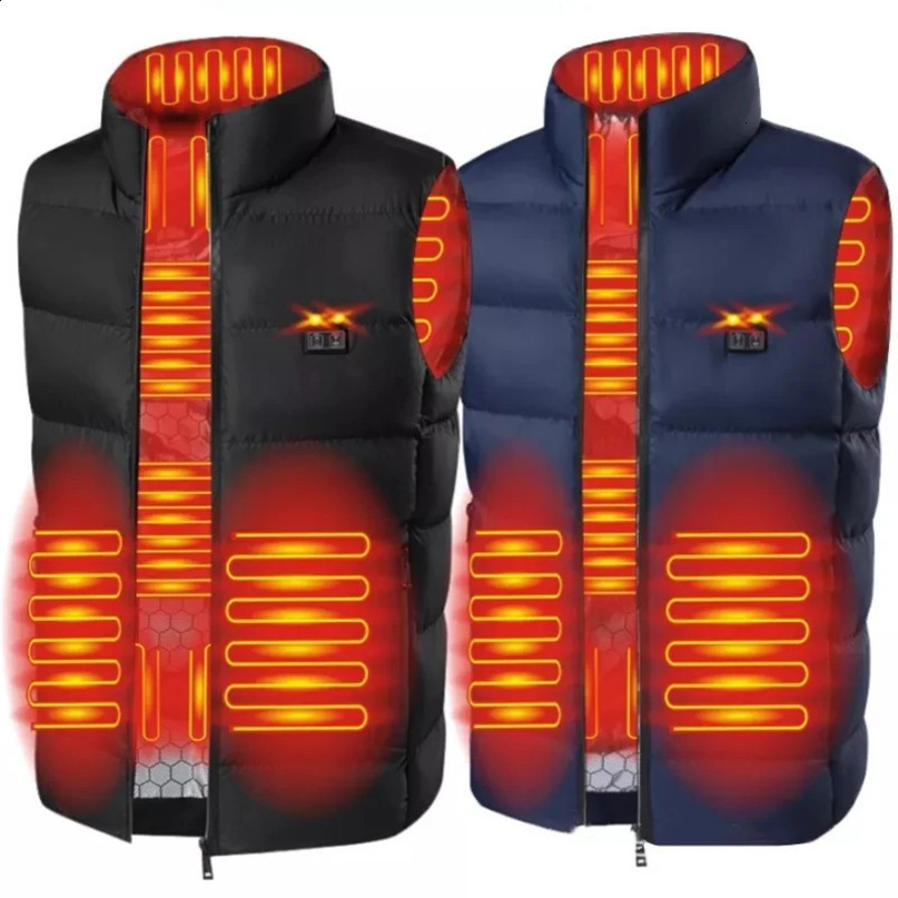 9 Areas Heated Vest Jacket USB Men Winter Electrically Thermal Waistcoat for Hunting Hiking Warm 241021