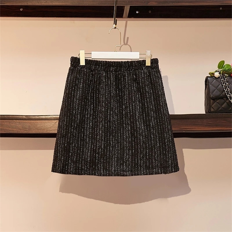Skirts Plus Size Women's obese women spring small fragrance tweed a word thin package hip skirt 60741 231129