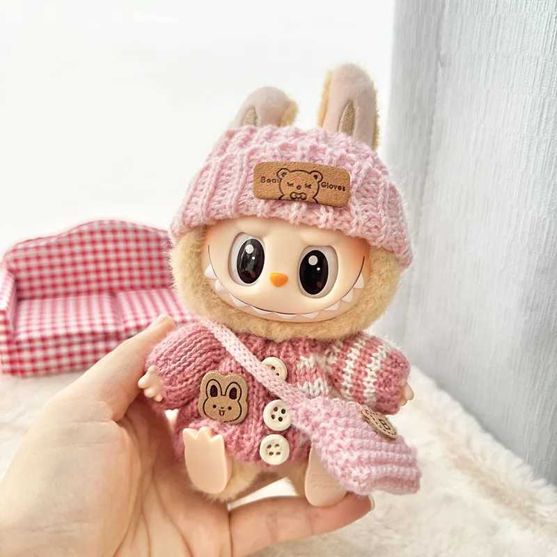 Doll clothes for Labubu Outfit V1 V2 V3 17cm Dolls Sitting Accessories Glasses Clothing Designer Kids Gift Sweater Hat Bag Set C250924