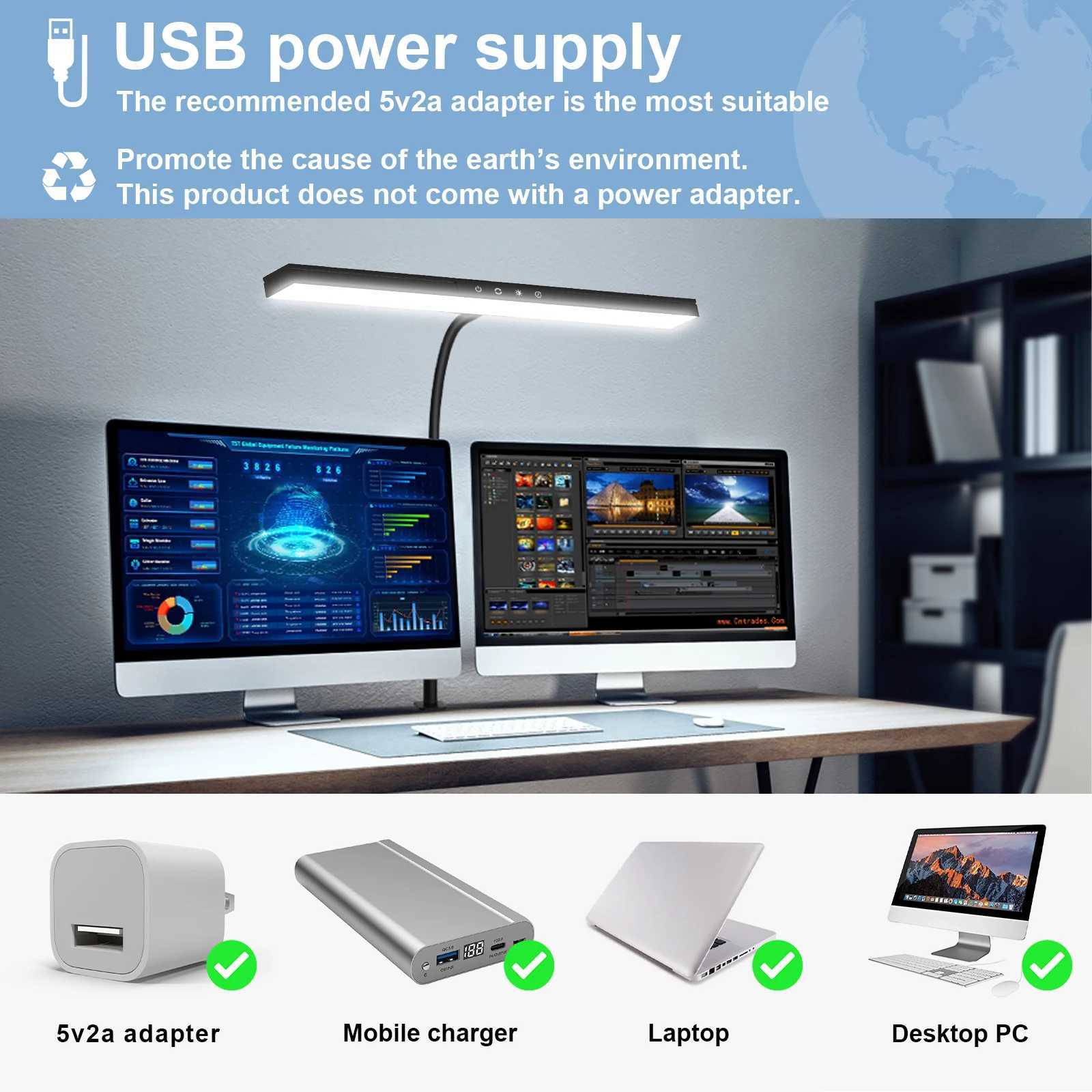 Desk Lamp LED Dimmable 12W 40CM Desk Lamp Clampable Eye Protection Table Lamp Monitor Office Desk Lamp Gooseneck Clamp Light C251115