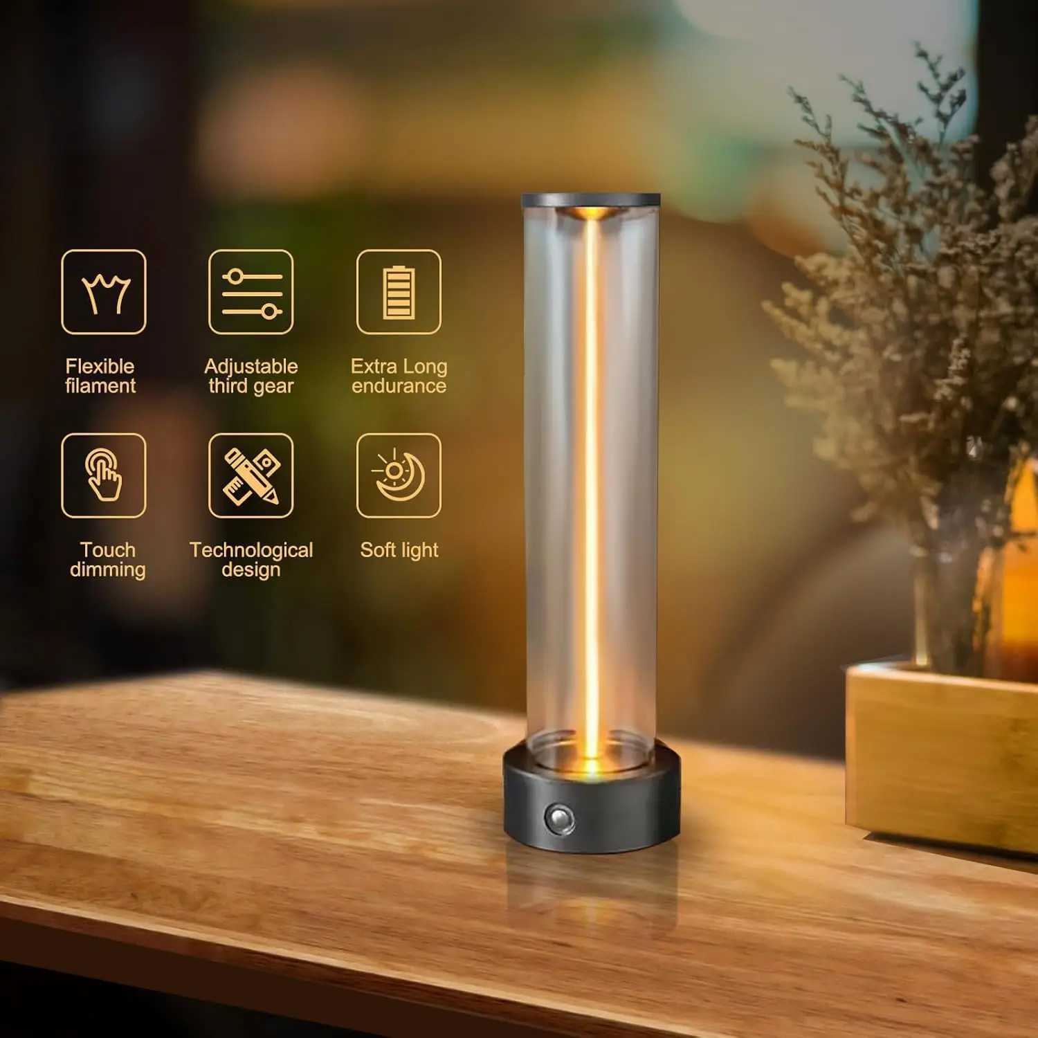 Magnetic LED Table Lamp Touch Control Cordless Night Lamp USB Rechargeable Desk lamp For Bedroom Ambient Night Lights led C251115