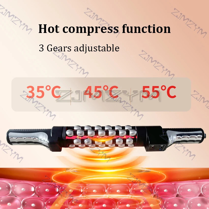 Relaxed Red Light Heated Massage Device 360 Rotating Inner Ball Muscle Relaxation Massage Roller For Whole Body Anti Cellulite 250924