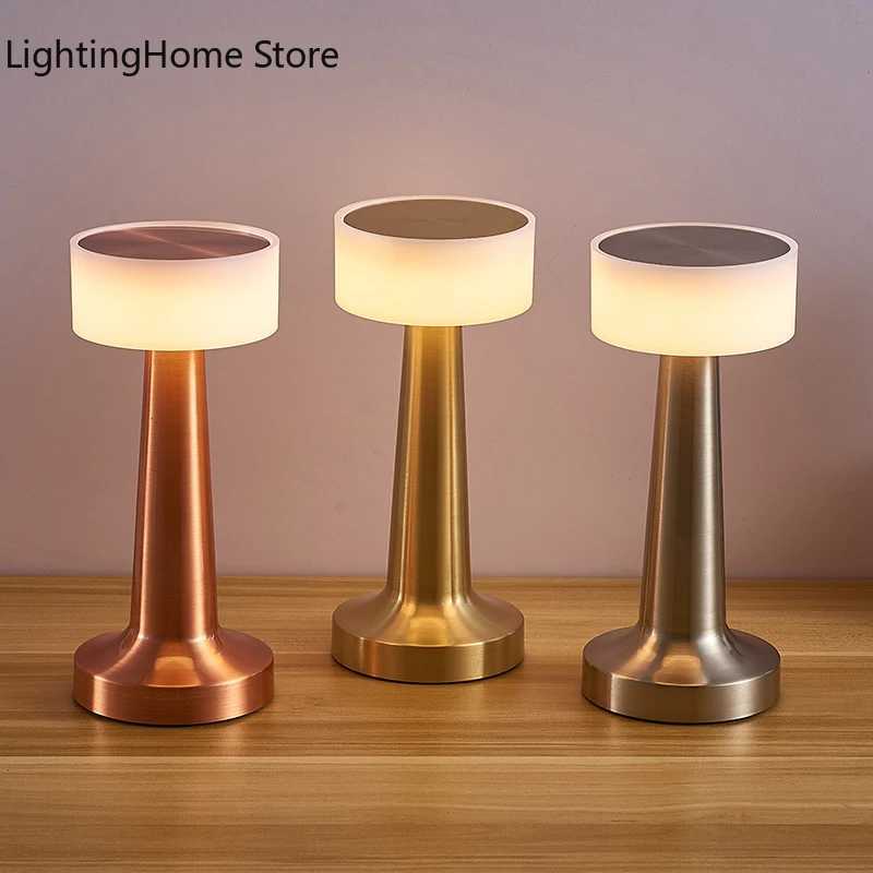 LED Table Lamp Retro Bar Coffee Table Lamp Rechargeable Touch Sensor Wireless Night Light Restaurant Living Room Decor Light C251115