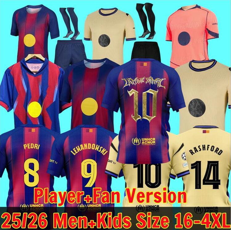3XL 4XL 25 26 LEWANDOWSKI RAPHINHA Barce Soccer BARCELONAJerseys special winners 2025 2026 LAMINE YAMAL PEDRI FERRAN GAVI Player Version goalkeeper Men Uniforms