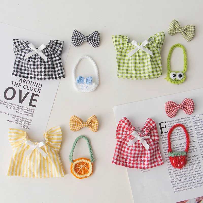 Doll Clothes for 10Cm Labubu 3PcsSet Set Plush Blind Box Outfits For V1v2v3 Labubu Christmas Birthday Gifts C250924