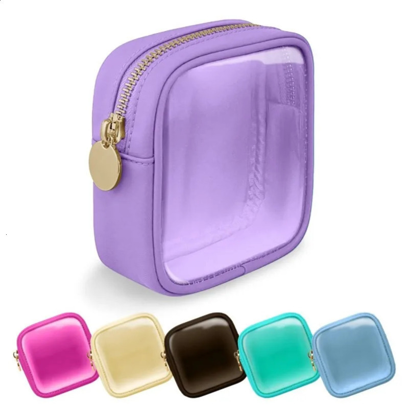 Multi functional PVC makeup bag waterproof zipper small storage organizer 240822