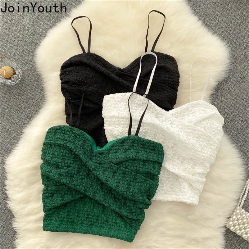 Camisoles Tanks Joinyouth Y2k Crop Tops Sexy Ladies Sling Tunic Fashion Tanks Women's Clothing Korean Club Tees Slim Backless Camisole 230426