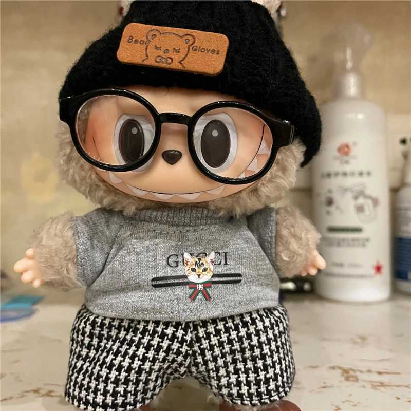 15 17cm For Labubu Doll Clothes Luxury Houndstooth Pants Hat Shoes Set Strap Dress Clothing For CryBaby Dollhouse Accessories C250924