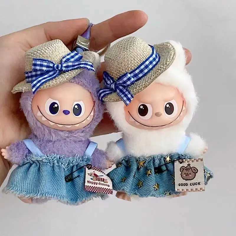 10cm Mini Labubu Doll Clothes Set 40 Outfit with Hat Star Dress Nose Cap Cute Kawaii Collectible Doll Outfit for Display C250924