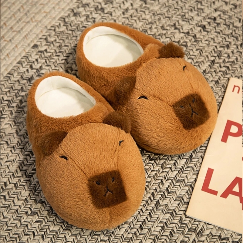 Women Cute Capybara Slippers Anti-Skid Capybara House Slippers Soft Capybara Animal Slippers Comfortable Outdoor Winter Slippers 240713