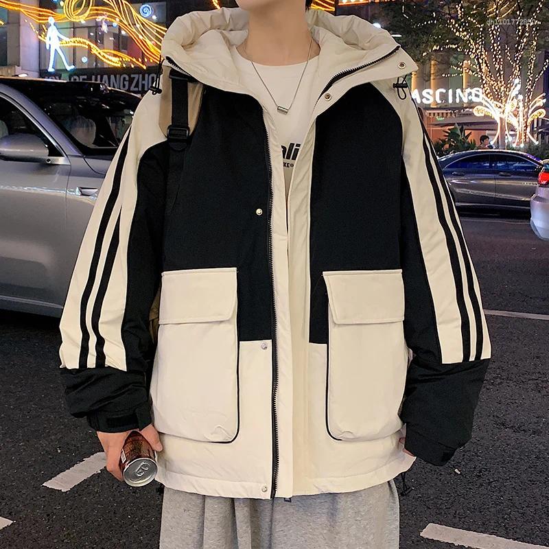 Men's Down Fashionable Versatile Sports Leisure Cold Proof And Warm Jacket With Hat Feather Comfortable Breathable