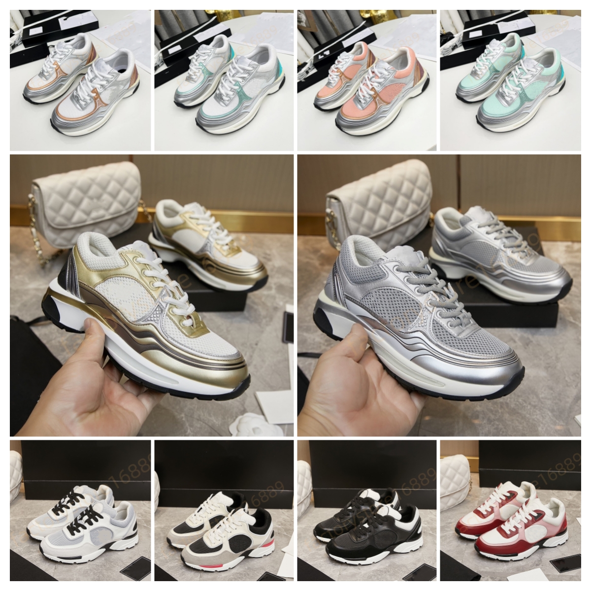 Paris sneakers womens designer Luxury fashion gold version daddy silver shoes mens trainers thick sole sports increase running casual shoes Outdoor Shoes campus