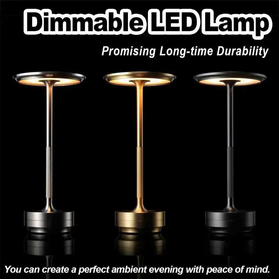 3 Color Table Lamp Silver Lamps Rechargeable With Touch Control Black And Gold Lantern Dimmable Usb Gold Led Light Room Decorate C251115